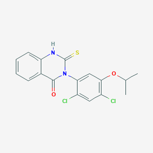 molecular formula C17H14Cl2N2O2S B2708168 3-(2,4-dichloro-5-isopropoxyphenyl)-2-sulfanyl-4(3H)-quinazolinone CAS No. 339015-10-0
