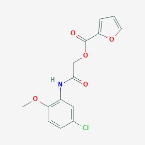 molecular formula C14H12ClNO5 B270817 2-(5-Chloro-2-methoxyanilino)-2-oxoethyl 2-furoate 