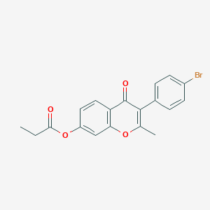 molecular formula C19H15BrO4 B2708172 3-(4-Bromophenyl)-2-methyl-4-oxochromen-7-yl propanoate CAS No. 610752-14-2