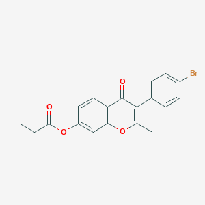 3-(4-Bromophenyl)-2-methyl-4-oxochromen-7-yl propanoate