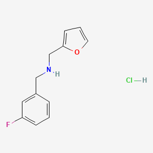 molecular formula C12H13ClFNO B2708176 1-(3-氟苯基)-N-(呋喃-2-基甲基)甲胺；盐酸盐 CAS No. 2061292-70-2