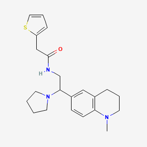 B2708190 N-(2-(1-methyl-1,2,3,4-tetrahydroquinolin-6-yl)-2-(pyrrolidin-1-yl)ethyl)-2-(thiophen-2-yl)acetamide CAS No. 921895-17-2
