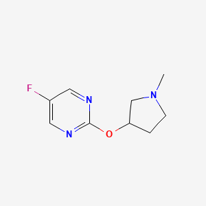 molecular formula C9H12FN3O B2708191 5-氟-2-[(1-甲基吡咯烷-3-基)氧基]嘧啶 CAS No. 2200611-71-6