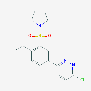 molecular formula C16H18ClN3O2S B270820 3-Chloro-6-[4-ethyl-3-(1-pyrrolidinylsulfonyl)phenyl]pyridazine 