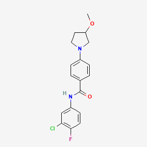 B2708216 N-(3-chloro-4-fluorophenyl)-4-(3-methoxypyrrolidin-1-yl)benzamide CAS No. 1797139-91-3