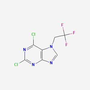 molecular formula C7H3Cl2F3N4 B2708233 2,6-Dichloro-7-(2,2,2-trifluoroethyl)-7H-purine CAS No. 1227047-31-5