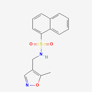 molecular formula C15H14N2O3S B2708247 N-((5-methylisoxazol-4-yl)methyl)naphthalene-1-sulfonamide CAS No. 2034404-96-9