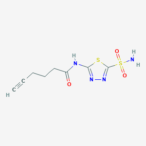 N-(5-Sulfamoyl-1,3,4-thiadiazol-2-yl)hex-5-ynamide