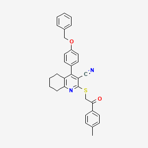 4-(4-(Benzyloxy)phenyl)-2-((2-oxo-2-(p-tolyl)ethyl)thio)-5,6,7,8-tetrahydroquinoline-3-carbonitrile