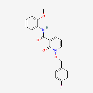 molecular formula C20H17FN2O4 B2708254 1-[(4-氟苯基)甲氧基]-N-(2-甲氧基苯基)-2-氧代吡啶-3-羧酰胺 CAS No. 868678-16-4