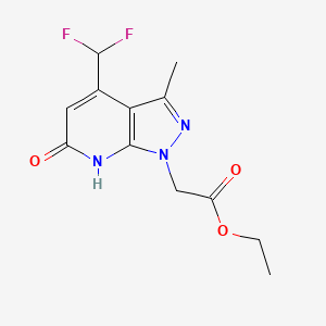 molecular formula C12H13F2N3O3 B2708256 ethyl [4-(difluoromethyl)-3-methyl-6-oxo-6,7-dihydro-1H-pyrazolo[3,4-b]pyridin-1-yl]acetate CAS No. 1018170-72-3