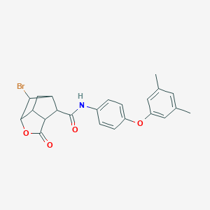 molecular formula C23H22BrNO4 B270826 6-bromo-N-[4-(3,5-dimethylphenoxy)phenyl]-2-oxohexahydro-2H-3,5-methanocyclopenta[b]furan-7-carboxamide 