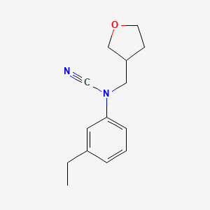 molecular formula C14H18N2O B2708260 N-cyano-3-ethyl-N-[(oxolan-3-yl)methyl]aniline CAS No. 1797081-87-8