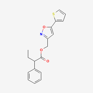 (5-(Thiophen-2-yl)isoxazol-3-yl)methyl 2-phenylbutanoate