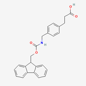 molecular formula C25H23NO4 B2708270 3-(4-{[(Fluoren-9-ylmethoxy)carbonylamino]-methyl}phenyl)propanoic acid CAS No. 919528-86-2