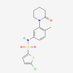 molecular formula C16H17ClN2O3S2 B2708272 5-chloro-N-(4-methyl-3-(2-oxopiperidin-1-yl)phenyl)thiophene-2-sulfonamide CAS No. 952965-27-4