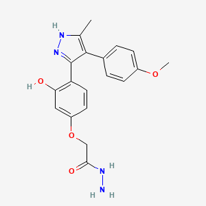 2-{3-hydroxy-4-[4-(4-methoxyphenyl)-5-methyl-1H-pyrazol-3-yl]phenoxy}acetohydrazide