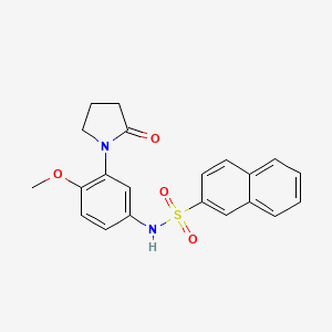 molecular formula C21H20N2O4S B2708274 N-[4-methoxy-3-(2-oxopyrrolidin-1-yl)phenyl]naphthalene-2-sulfonamide CAS No. 941978-15-0
