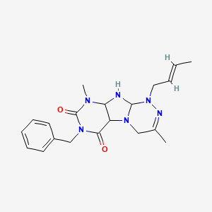 molecular formula C20H22N6O2 B2708275 7-benzyl-1-[(2E)-but-2-en-1-yl]-3,9-dimethyl-1H,4H,6H,7H,8H,9H-[1,2,4]triazino[4,3-g]purine-6,8-dione CAS No. 919027-86-4