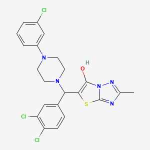 5-((4-(3-Chlorophenyl)piperazin-1-yl)(3,4-dichlorophenyl)methyl)-2-methylthiazolo[3,2-b][1,2,4]triazol-6-ol