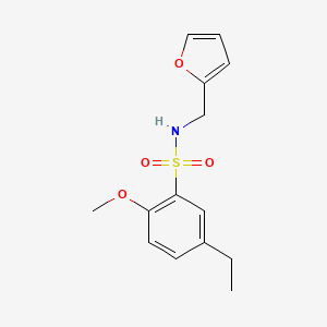 molecular formula C14H17NO4S B2708282 5-ethyl-N-(furan-2-ylmethyl)-2-methoxybenzenesulfonamide CAS No. 898653-75-3