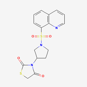 3-(1-(Quinolin-8-ylsulfonyl)pyrrolidin-3-yl)thiazolidine-2,4-dione