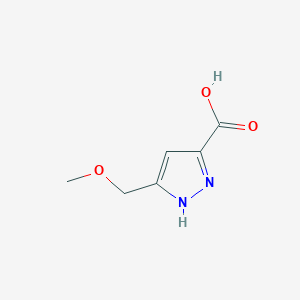 molecular formula C6H8N2O3 B2708286 3-(methoxymethyl)-1H-pyrazole-5-carboxylic acid CAS No. 840504-40-7