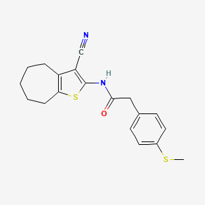 N-(3-cyano-5,6,7,8-tetrahydro-4H-cyclohepta[b]thiophen-2-yl)-2-(4-(methylthio)phenyl)acetamide
