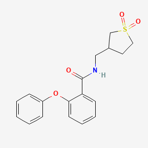 molecular formula C18H19NO4S B2708297 N-[(1,1-dioxo-1lambda6-thiolan-3-yl)methyl]-2-phenoxybenzamide CAS No. 1235272-92-0