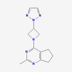 molecular formula C13H16N6 B2708304 2-Methyl-4-[3-(triazol-2-yl)azetidin-1-yl]-6,7-dihydro-5H-cyclopenta[d]pyrimidine CAS No. 2415526-29-1