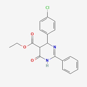 Ethyl 4-(4-chlorophenyl)-6-hydroxy-2-phenyl-4,5-dihydro-5-pyrimidinecarboxylate
