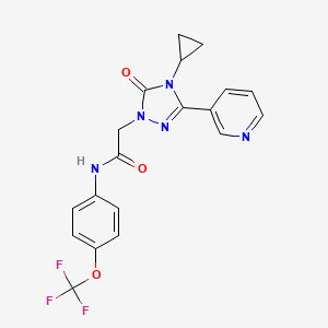2-(4-cyclopropyl-5-oxo-3-(pyridin-3-yl)-4,5-dihydro-1H-1,2,4-triazol-1-yl)-N-(4-(trifluoromethoxy)phenyl)acetamide