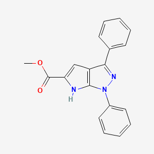 molecular formula C19H15N3O2 B2708308 Methyl 1,3-diphenyl-1H,6H-pyrrolo[2,3-c]pyrazole-5-carboxylate CAS No. 1955557-09-1