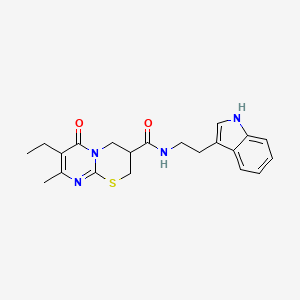 molecular formula C21H24N4O2S B2708310 N-(2-(1H-吲哚-3-基)乙基)-7-乙基-8-甲基-6-氧代-2,3,4,6-四氢嘧啶并[2,1-b][1,3]噻嗪-3-羧酰胺 CAS No. 1396845-97-8