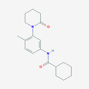 molecular formula C19H26N2O2 B2708326 N-(4-methyl-3-(2-oxopiperidin-1-yl)phenyl)cyclohexanecarboxamide CAS No. 941919-53-5