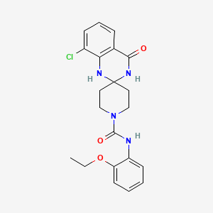 molecular formula C21H23ClN4O3 B2708329 8'-chloro-N-(2-ethoxyphenyl)-4'-oxo-3',4'-dihydro-1'H-spiro[piperidine-4,2'-quinazoline]-1-carboxamide CAS No. 1251696-99-7