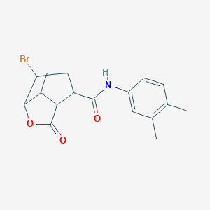 molecular formula C17H18BrNO3 B270833 6-bromo-N-(3,4-dimethylphenyl)-2-oxohexahydro-2H-3,5-methanocyclopenta[b]furan-7-carboxamide 