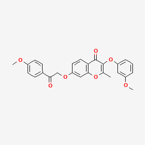 molecular formula C26H22O7 B2708332 3-(3-Methoxyphenoxy)-7-[2-(4-methoxyphenyl)-2-oxoethoxy]-2-methylchromen-4-one CAS No. 858754-17-3