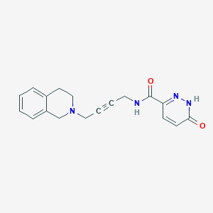 molecular formula C18H18N4O2 B2708333 N-(4-(3,4-dihydroisoquinolin-2(1H)-yl)but-2-yn-1-yl)-6-oxo-1,6-dihydropyridazine-3-carboxamide CAS No. 1351595-62-4