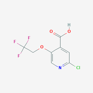 molecular formula C8H5ClF3NO3 B2708337 2-Chloro-5-(2,2,2-trifluoroethoxy)pyridine-4-carboxylic acid CAS No. 2169086-42-2