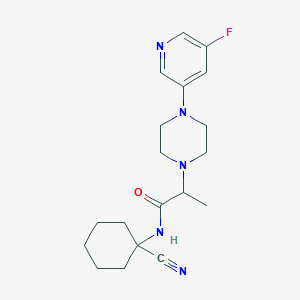 molecular formula C19H26FN5O B2708341 N-(1-Cyanocyclohexyl)-2-[4-(5-fluoropyridin-3-yl)piperazin-1-yl]propanamide CAS No. 2175136-74-8