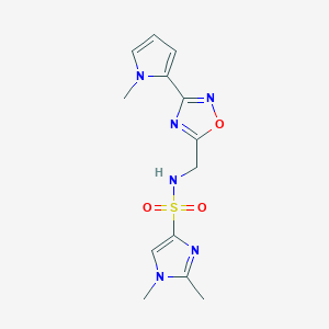 1,2-dimethyl-N-((3-(1-methyl-1H-pyrrol-2-yl)-1,2,4-oxadiazol-5-yl)methyl)-1H-imidazole-4-sulfonamide