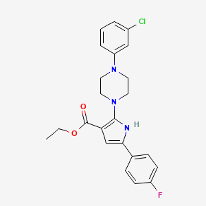 ethyl 2-[4-(3-chlorophenyl)piperazin-1-yl]-5-(4-fluorophenyl)-1H-pyrrole-3-carboxylate