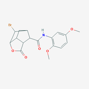 molecular formula C17H18BrNO5 B270835 6-bromo-N-(2,5-dimethoxyphenyl)-2-oxohexahydro-2H-3,5-methanocyclopenta[b]furan-7-carboxamide 