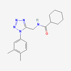 molecular formula C17H23N5O B2708354 N-((1-(3,4-dimethylphenyl)-1H-tetrazol-5-yl)methyl)cyclohexanecarboxamide CAS No. 946359-71-3