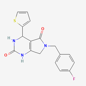 6-(4-fluorobenzyl)-4-(thiophen-2-yl)-3,4,6,7-tetrahydro-1H-pyrrolo[3,4-d]pyrimidine-2,5-dione