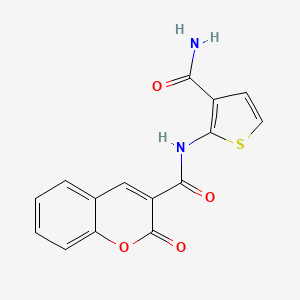 N-(3-carbamoylthiophen-2-yl)-2-oxochromene-3-carboxamide