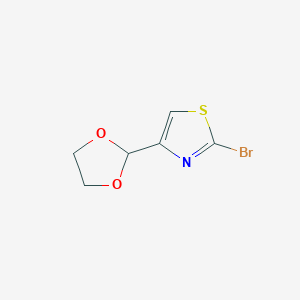 molecular formula C6H6BrNO2S B2708370 2-溴-4-(1,3-二氧杂环戊烷-2-基)噻唑 CAS No. 231278-12-9