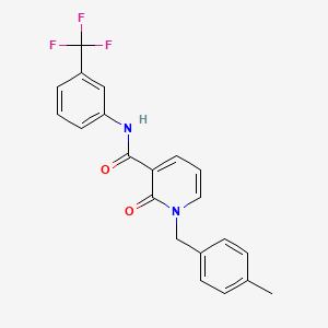 molecular formula C21H17F3N2O2 B2708379 1-[(4-甲基苯基)甲基]-2-氧代-N-[3-(三氟甲基)苯基]吡啄啉-3-甲酰胺 CAS No. 933205-86-8