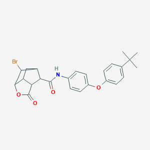 molecular formula C25H26BrNO4 B270838 6-bromo-N-[4-(4-tert-butylphenoxy)phenyl]-2-oxohexahydro-2H-3,5-methanocyclopenta[b]furan-7-carboxamide 